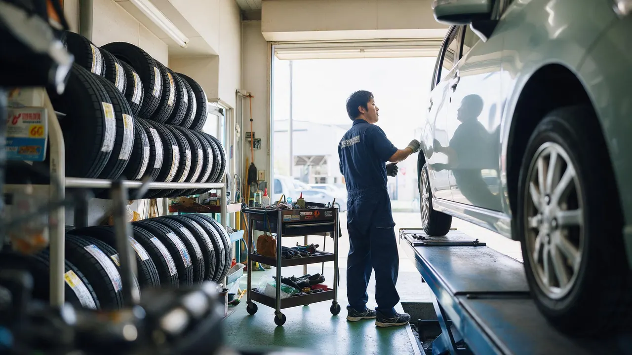 Inside a car accessories & inspection shop — the kind of business this template is written for