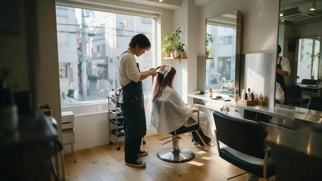 Inside a hair salon — the kind of business this template is written for