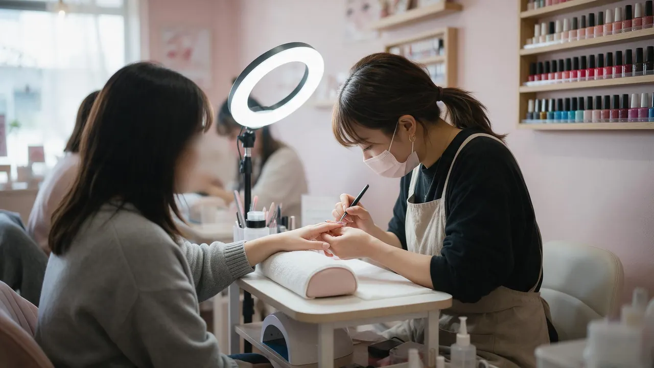 Inside a nail & eyelash salon — the kind of business this template is written for