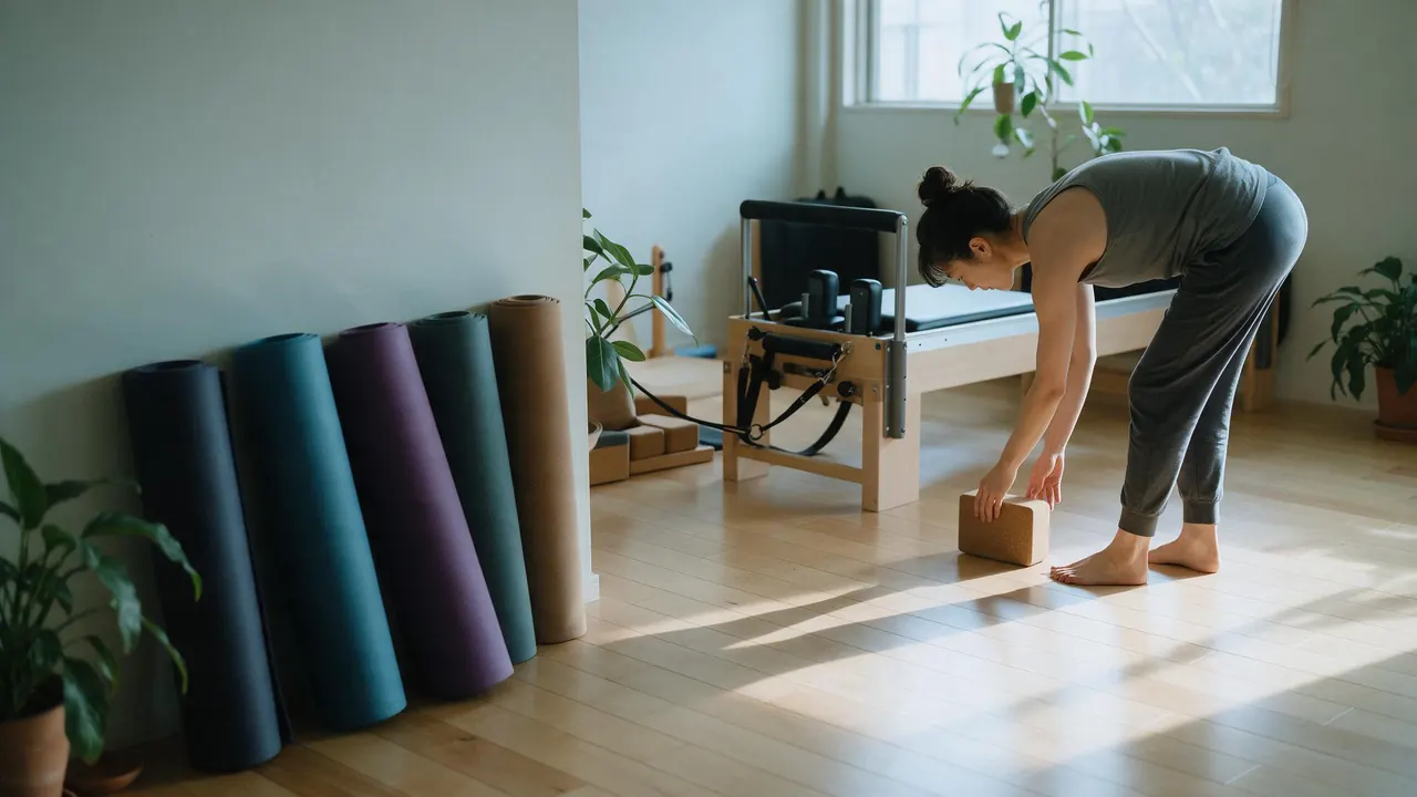Inside a yoga & pilates studio — the kind of business this template is written for